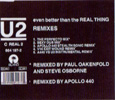 U2 - Even Better Than The Real Thing